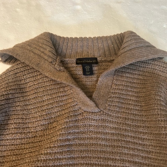 House of Harlow 1960 chunky v neck pull over oversized collar sweater - Picture 12 of 14